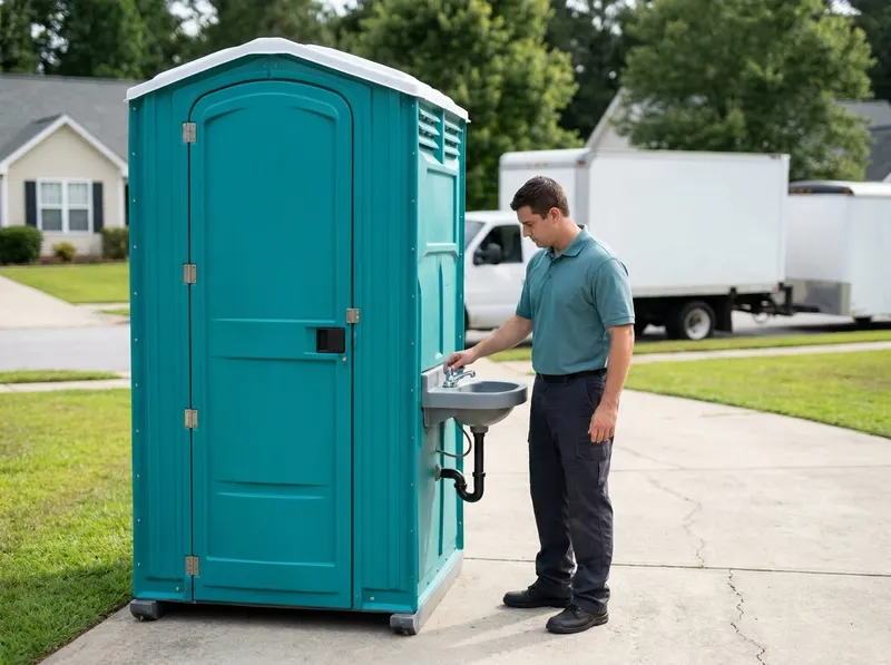 Flushable Restrooms with Integrated Sinks in Rex, GA